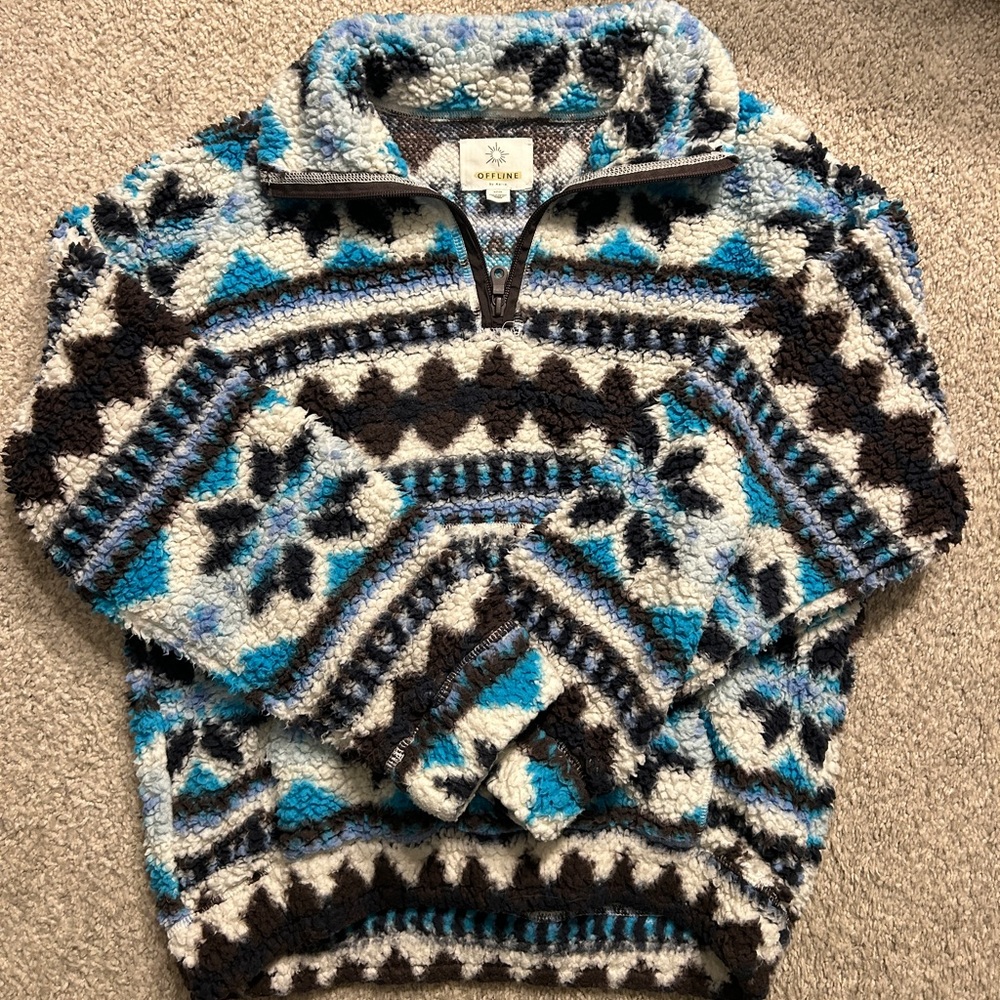 Aerie Fuzzy Quarter Zip